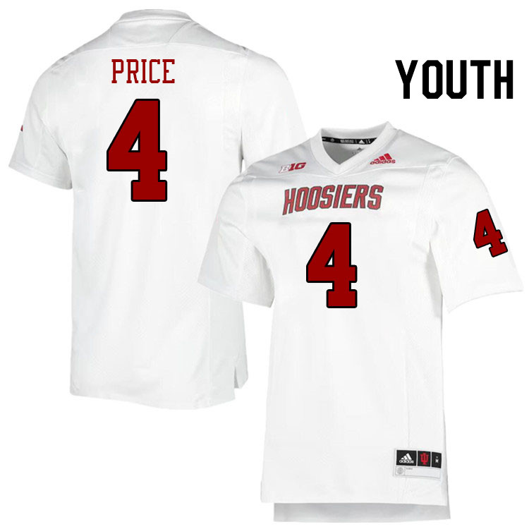 Youth #4 Myles Price Indiana Hoosiers College Football Jerseys Stitched-Retro White